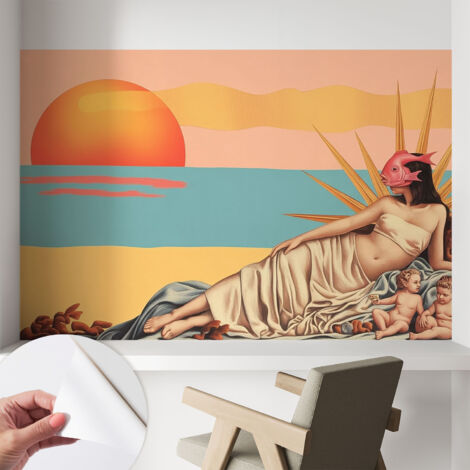 Carta da parati adesiva - lavabile - decorazione murale - per cucina - pellicola decorativa Tramonto surreale 104x70 cm