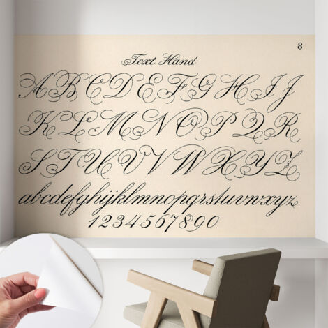 Carta da parati adesiva - lavabile - decorazione murale - per cucina - pellicola decorativa Scrittura calligrafica 104x70 cm