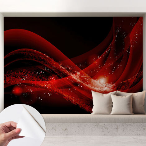 Carta da parati autoadesiva - fotomurale - decorazione parete - stile elegante - decorazione casa - Vortice rosso 208x146 cm (1/5)