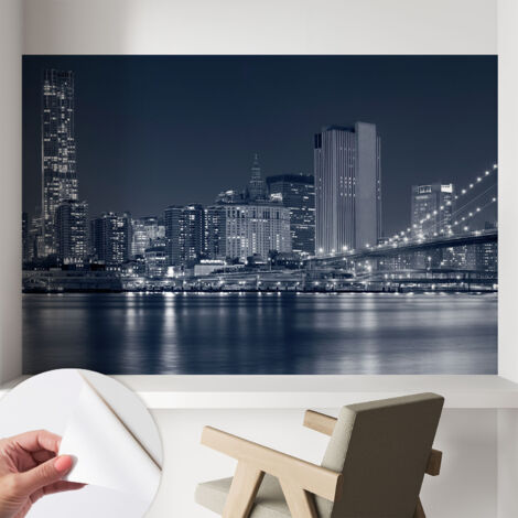 Fotomurale adesivo - parete decorativa - decorazione casa - stile moderno parete - Città notturna 104x70 cm