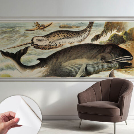 Fotomurale adesivo stickers - murali decorativo - soggiorno moderno - effetto realistico - Giganti marini 250x104 cm (1/5)