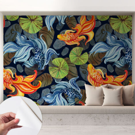 Fotomurale adesivo stickers - murali decorativo - soggiorno moderno - effetto realistico - Motivi ittici 208x146 cm (1/5)