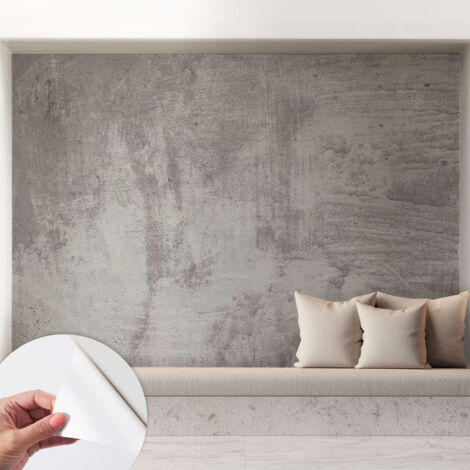 Fotomurale adesivo stickers - murali decorativo - soggiorno moderno - effetto realistico - Cemento grezzo 208x146 cm (1/5)