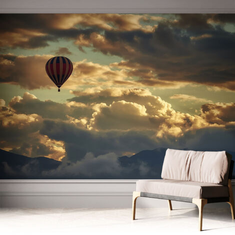 Carta da parati autoadesiva - fotomurale - alta qualità - per la cucina - camera da letto - Palloncino tra le nuvole 312x219 cm (1/5)