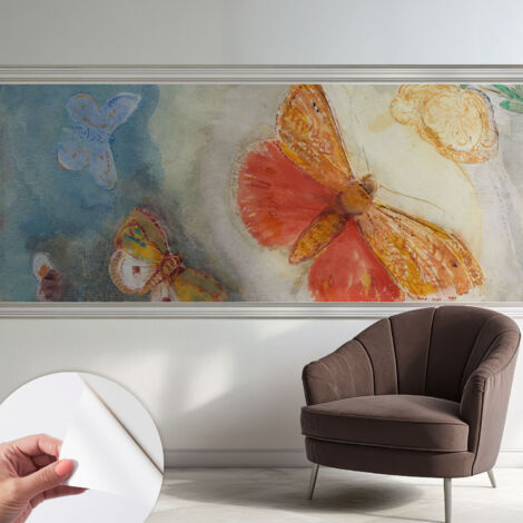 Carta da parati autoadesiva - fotomurale - alta qualità - per la cucina - camera da letto - Farfalle colorate 250x104 cm (1/5)