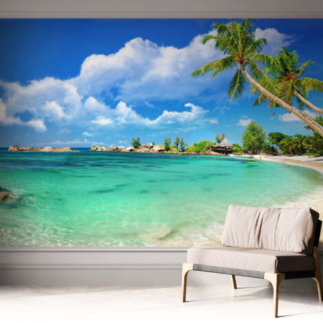 Fotomurale adesivo stickers - murali decorativo - soggiorno moderno - effetto realistico - Paradiso tropicale 312x219 cm (1/5)