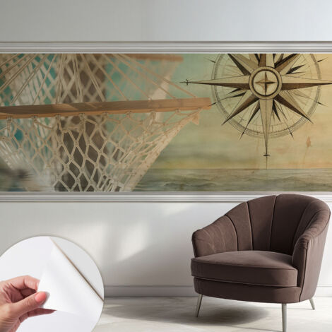 Carta da parati adesiva - lavabile - decorazione murale - per cucina - pellicola decorativa Relax in riva al mare 250x104 cm (1/5)