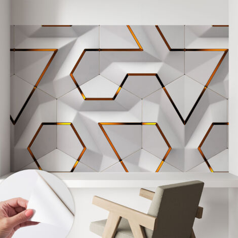Carta da parati autoadesiva - fotomurale - decorazione parete - stile elegante - decorazione casa - Geometria moderna 104x70 cm (1/5)
