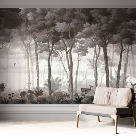 Carta da parati autoadesiva moderna - fotomurale - lavabile - ufficio - design moderno - Magia della foresta 312x219 cm (1/5)