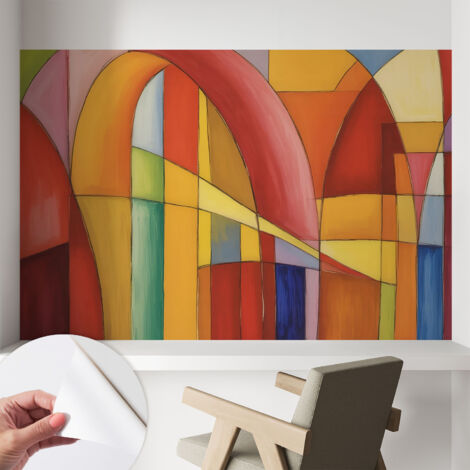 Fotomurale adesivo stickers - murali decorativo - soggiorno moderno - effetto realistico - Forme energiche 104x70 cm (1/5)