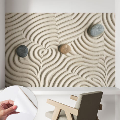 Carta da parati autoadesiva moderna - fotomurale - lavabile - ufficio - design moderno - Onde armoniose 104x70 cm (1/5)