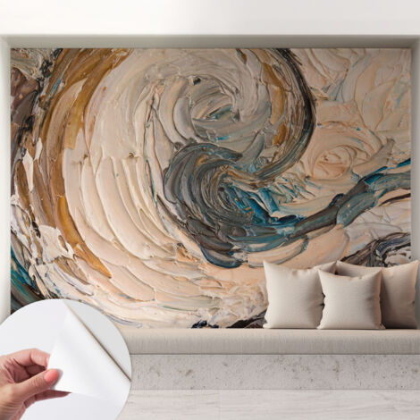 Carta da parati autoadesiva - fotomurale - decorazione parete - stile elegante - decorazione casa - Vortici colorati 208x146 cm (1/5)