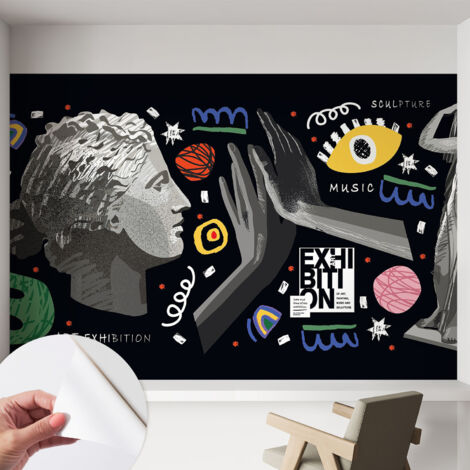 Carta da parati autoadesiva - fotomurale - alta qualità - per la cucina - camera da letto - Mostra colorata 152x104 cm (1/5)