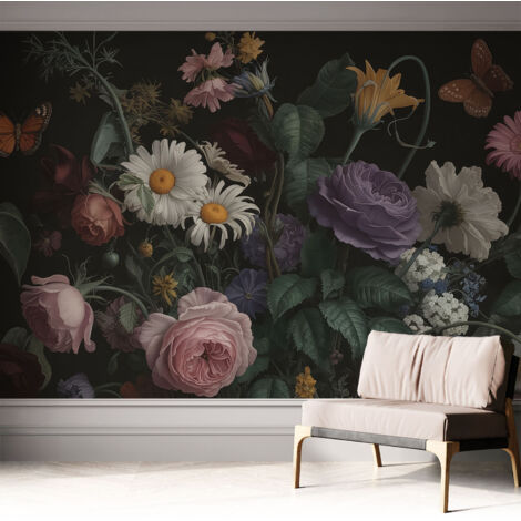 Fotomurale adesivo stickers - murali decorativo - soggiorno moderno - effetto realistico - Eleganza floreale 312x219 cm (1/5)