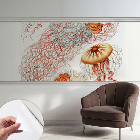 Carta da parati autoadesiva - fotomurale - decorazione parete - stile elegante - decorazione casa - Meduse fantastiche 250x104 cm (1/5)