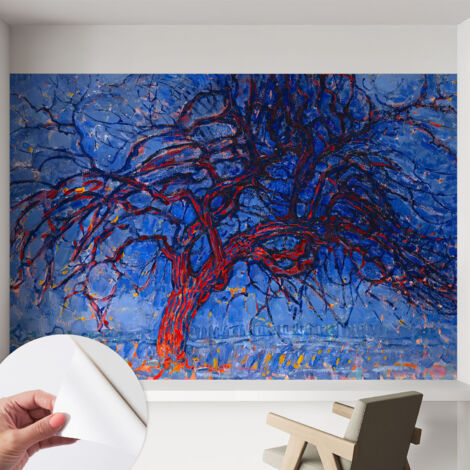 Carta da parati autoadesiva moderna - fotomurale - lavabile - ufficio - design moderno - Albero fiammeggiante 152x104 cm (1/5)