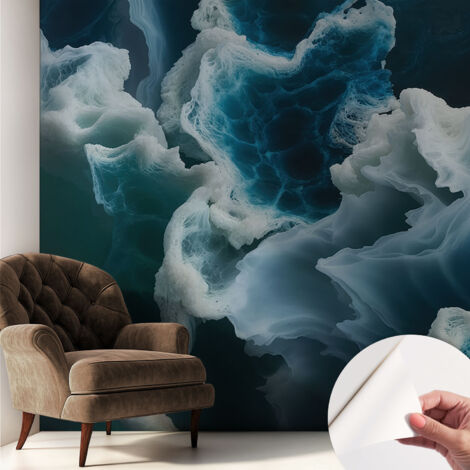 Carta da parati autoadesiva - fotomurale - alta qualità - per la cucina - camera da letto - Onde marine 250x250 cm (1/5)