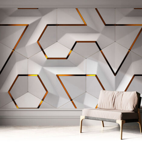 Carta da parati autoadesiva - Fotomurale adesivo - design elegante - stile moderno - Geometria moderna 312x219 cm (1/5)