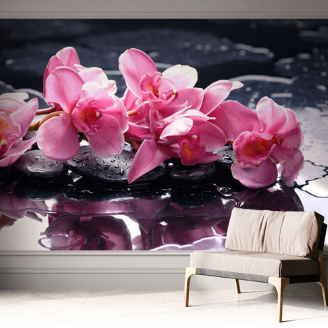 Fotomurale adesivo - murale da parete - Carta da parati autoadesiva - design parete moderno - Eleganza floreale 312x219 cm (1/5)