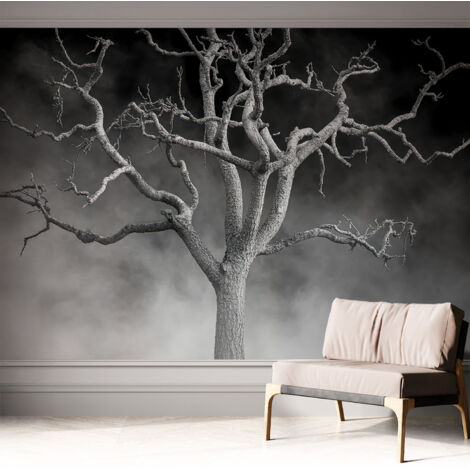 Fotomurale adesivo - murale da parete - Carta da parati autoadesiva - design parete moderno - Albero nebbioso 312x219 cm (1/5)