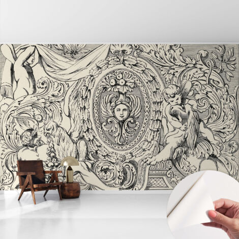 Carta da parati adesiva - lavabile - decorazione murale - per cucina - pellicola decorativa Ricchezza di ornamenti 416x254 cm (1/5)