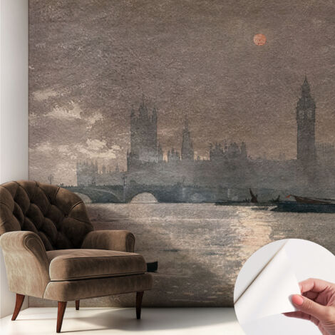 Carta da parati autoadesiva - Fotomurale adesivo - soggiorno moderno - resistente - Panorama notturno 250x250 cm (1/5)