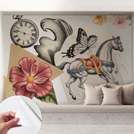 Fotomurale adesivo stickers - per camera da letto - per corridoio - decorazione casa moderna Fiori vintage 208x146 cm (1/5)