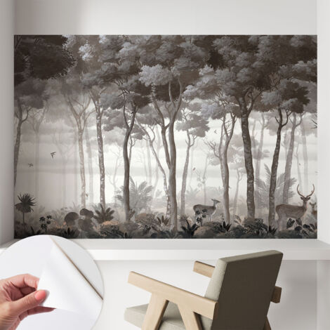 Carta da parati autoadesiva - fotomurale - decorazione parete - murale - adesivo da muro - Magia della foresta 104x70 cm (1/5)