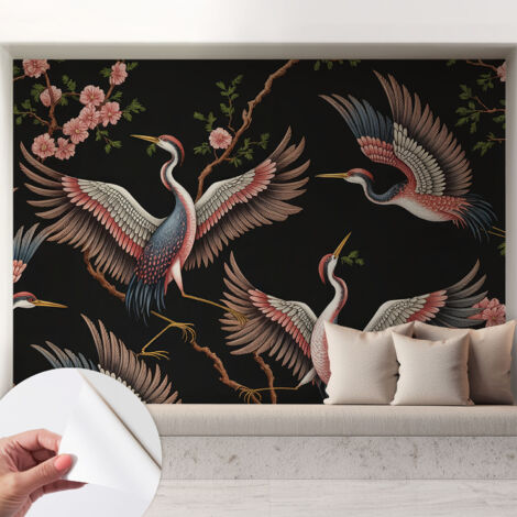 Fotomurale adesivo - murale da parete - Carta da parati autoadesiva - design parete moderno - Motivo floreale 208x146 cm (1/5)