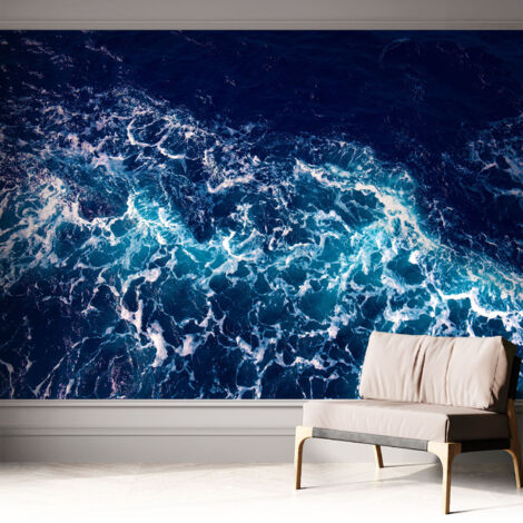 Carta da parati adesiva - fotomurale - facile da applicare - per la soggiorno - camera da letto - Onde marine 312x219 cm (1/5)