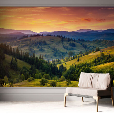 Carta da parati adesiva - lavabile - decorazione murale - per cucina - pellicola decorativa Paesaggio montano 312x219 cm (1/5)