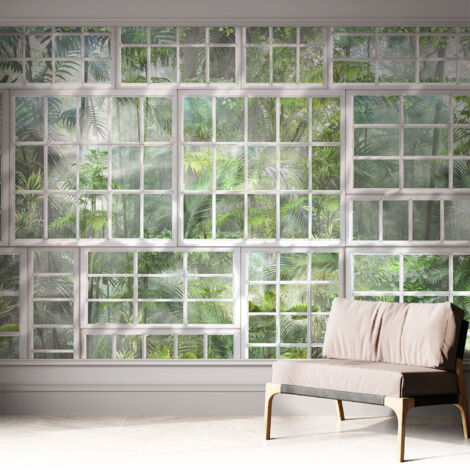 Carta da parati adesiva - lavabile - decorazione murale - per cucina - pellicola decorativa Foresta verde 312x219 cm (1/5)