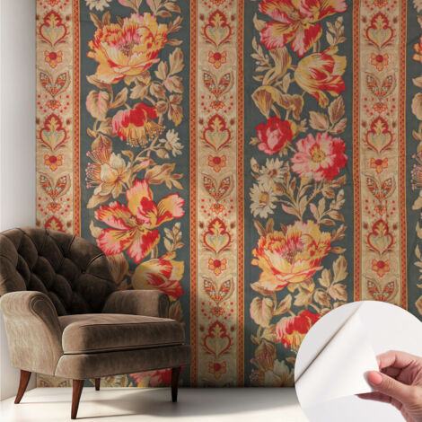 Carta da parati autoadesiva - Fotomurale adesivo - design elegante - stile moderno - Fiori colorati 250x250 cm (1/5)