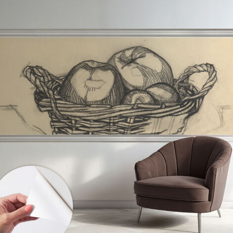 Carta da parati autoadesiva moderna - fotomurale - lavabile - ufficio - design moderno - Cesto di frutta 250x104 cm (1/5)
