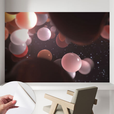 Fotomurale adesivo stickers - murali decorativo - soggiorno moderno - effetto realistico - Sfere cosmiche 104x70 cm (1/5)