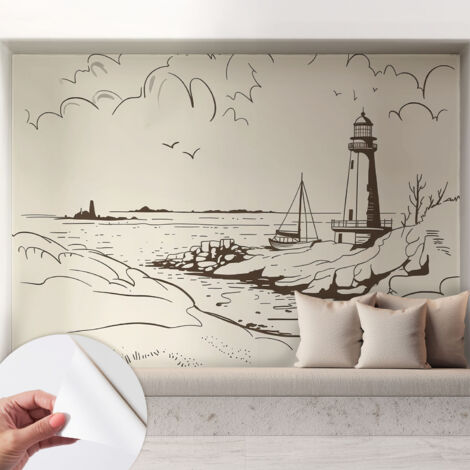 Carta da parati autoadesiva - impermeabile - murale da parete - decorazione murale - Paesaggio costiero 208x146 cm (1/5)