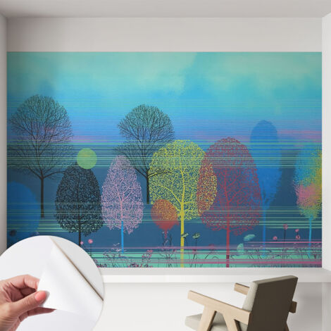Carta da parati autoadesiva - fotomurale - decorazione parete - stile elegante - decorazione casa - Armonia colorata 152x104 cm (1/5)