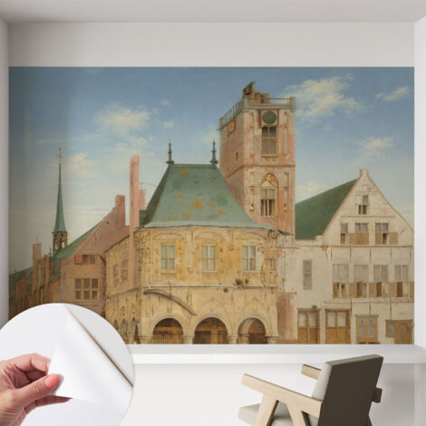 Fotomurale adesivo stickers - murali decorativo - soggiorno moderno - effetto realistico - Municipio storico 152x104 cm (1/5)