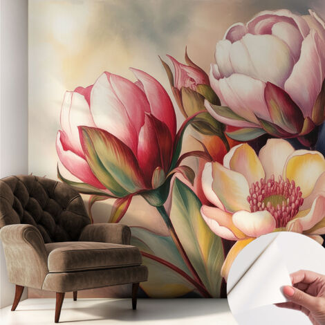 Carta da parati autoadesiva - Fotomurale adesivo - design elegante - stile moderno - Mazzo di fiori 250x250 cm (1/5)