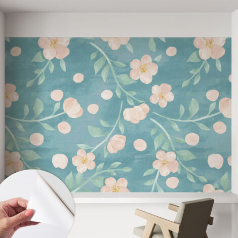 Carta da parati autoadesiva - fotomurale - decorazione parete - stile elegante - decorazione casa - Eleganza floreale 152x104 cm (1/5)