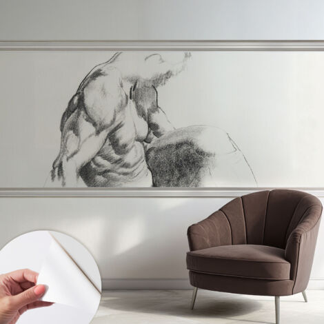 Carta da parati autoadesiva - impermeabile - murale da parete - decorazione murale - Schizzo maschile 250x104 cm (1/5)
