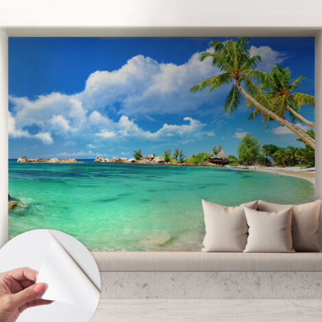 Fotomurale adesivo stickers - murali decorativo - soggiorno moderno - effetto realistico - Paradiso tropicale 208x146 cm (1/5)