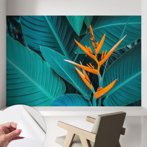 Fotomurale adesivo stickers - per camera da letto - per corridoio - decorazione casa moderna Fiori frondosi 104x70 cm (1/5)