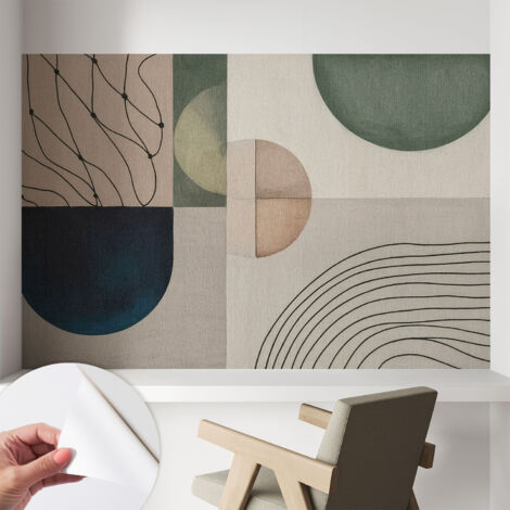 Carta da parati autoadesiva - Fotomurale adesivo - soggiorno moderno - resistente - Forme geometriche 104x70 cm