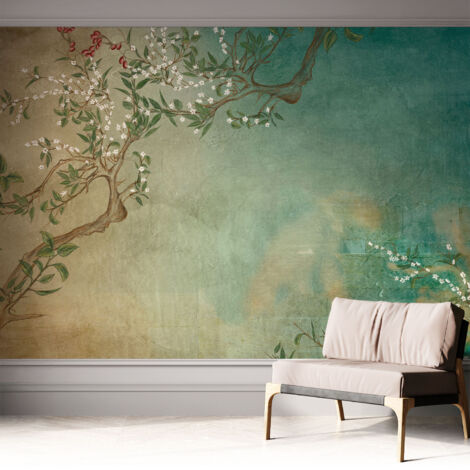 Carta da parati adesiva - lavabile - decorazione murale - per cucina - pellicola decorativa Armonia floreale 312x219 cm (1/5)