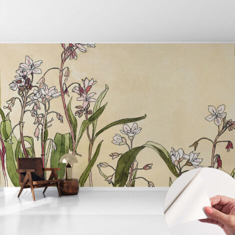 Fotomurale adesivo stickers - murali decorativo - soggiorno moderno - effetto realistico - Eleganza floreale 416x254 cm (1/5)