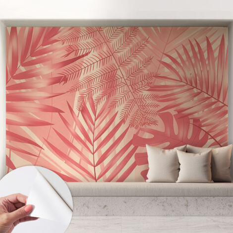 Carta da parati adesiva - lavabile - decorazione murale - per cucina - pellicola decorativa Foglie tropicali 208x146 cm (1/5)