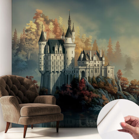Fotomurale adesivo stickers - murali decorativo - soggiorno moderno - effetto realistico - Castello da favola 250x250 cm (1/5)