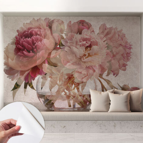 Carta da parati autoadesiva - fotomurale - decorazione parete - stile elegante - decorazione casa - Il fascino delle peonie 208x146 cm (1/5)