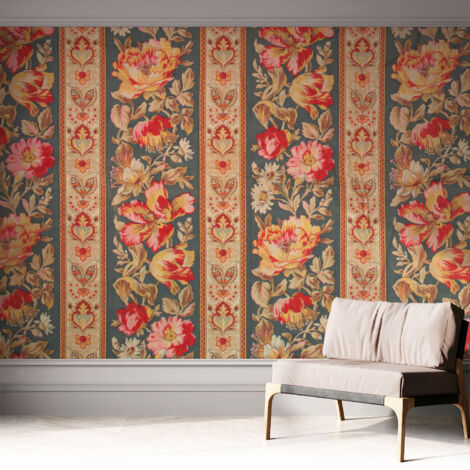 Carta da parati autoadesiva - fotomurale - decorazione parete - stile elegante - decorazione casa - Fiori colorati 312x219 cm (1/5)